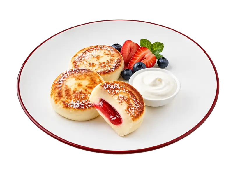Сырники с клубничной начинкой